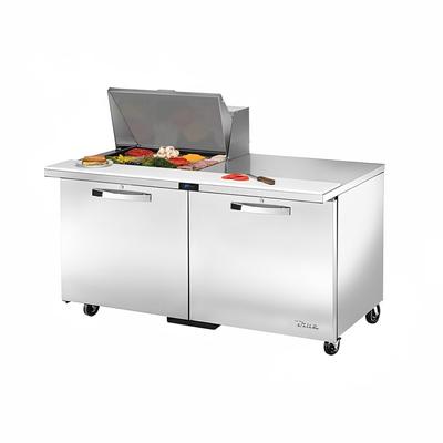 True TSSU-60-12M-B-HC~SPEC3 ADA 60" Spec Series Mega Top Sandwich/Salad Prep Table, Refrigerated Base, 115v, Two Doors, ADA Accessible, Stainless Steel