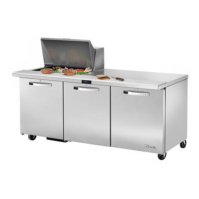 True TSSU-72-12M-B-HC~SPEC3 72" Spec Series Mega Top Sandwich/Salad Prep Table w/ Refrigerated Base, 115v, Stainless Steel | True Refrigeration