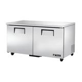 True TUC-60-HC 60" W Undercounter Refrigerator w/ (2) Sections & (2) Doors, 115v, 15.5 Cubic Feet, Silver | True Refrigeration