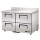 True TWT-48D-4-HC ADA 48" Worktop Refrigerator w/ (2) Sections & (4) Drawers, 115v, Silver | True Refrigeration