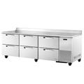 True TWT-93D-6-HC~SPEC3 93" Worktop Refrigerator w/ (3) Sections & (6) Drawers, 115v, Silver | True Refrigeration