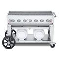 Crown Verity CV-CCB-48-LP Club Series 46" Mobile Gas Commercial Outdoor Grill w/ Undershelf, Liquid Propane, 6 Burners, LP Gas, Stainless Steel, Gas Type: LP