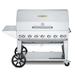 Crown Verity CV-MCB-48-SI50/100-PKG 46" Mobile Gas Commercial Outdoor Charbroiler w/ Roll Dome, Liquid Propane, 6 Burners, LP Gas, Stainless Steel, Gas Type: LP