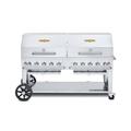 Crown Verity CV-MCB-72-SI-BULK-RDP 72" Mobile Gas Commercial Outdoor Charbroiler w/ Roll Domes, Liquid Propane, LP Gas, 159, 000 BTU, Stainless Steel, Gas Type: LP