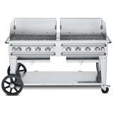 Crown Verity CV-RCB-60WGP-SI-BULK Pro Series 58" Mobile Gas Commercial Outdoor Grill w/ Wind Guards, Liquid Propane, 8 Burners, LP Gas, Stainless Steel, Gas Type: LP