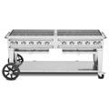 Crown Verity CV-RCB-72-SI-BULK 70" Mobile Gas Commercial Outdoor Grill w/ Undershelf, Liquid Propane, 10 Stainless Steel Burners, 159K BTU Capacity, Gas Type: LP