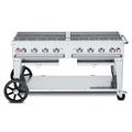 Crown Verity CV-MCB-60LP 58" Mobile Gas Commercial Outdoor Charbroiler w/ Water Pan, Liquid Propane, Stainless Steel, Gas Type: LP