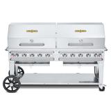 Crown Verity CV-RCB-72RDP-LP 70" Mobile Gas Commercial Outdoor Grill w/ Water Pans, Liquid Propane, Stainless Steel, Gas Type: LP