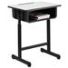 Flash Furniture YU-YCY-046-GG Student Desk w/ Book Box & Pencil Groove - Gray Laminate Top, Black Steel Frame