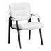 Flash Furniture BT-1404-WH-GG Reception Side Chair - White LeatherSoft Upholstery, Black Metal Frame