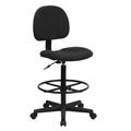 Flash Furniture BT-659-BLK-GG Swivel Drafting Stool w/ Low Back - Black Polyester Upholstery