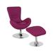 Flash Furniture CH-162430-CO-MAG-FAB-GG Side Reception Chair & Ottoman Set - 30"W x 30"D x 38"H, Magenta Fabric, Purple
