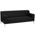 Flash Furniture ZB-DEFINITY-8009-SOFA-BK-GG Hercules Definity 75 1/4" Sofa w/ Black LeatherSoft Upholstery - Stainless Steel Legs & Frame