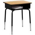 Flash Furniture FD-DESK-GG Student Desk w/ Book Box - Natural Laminate Top, Black Steel Frame