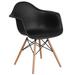 Flash Furniture FH-132-DPP-BK-GG Alonza Contoured Armchair w/ Black Plastic Seat & Wood Base
