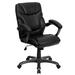 Flash Furniture GO-724M-MID-BK-LEA-GG Swivel Office Chair w/ Mid Back - Black LeatherSoft Upholstery