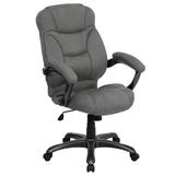 Flash Furniture GO-725-GY-GG Swivel Office Chair w/ High Back - Gray Microfiber Upholstery