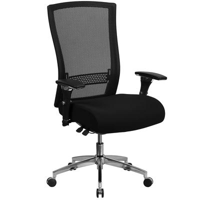 Flash Furniture GO-WY-85H-GG Swivel Office Chair w/ High Back - Black Mesh Back & Fabric Seat