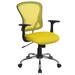 Flash Furniture H-8369F-YEL-GG Swivel Office Chair w/ Mid Back - Yellow Mesh Back & Seat