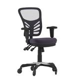 Flash Furniture HL-0001-DK-GY-RLB-GG Swivel Office Chair w/ Mid Back & Roller Wheels - Dark Gray Mesh Back & Seat, Black Mesh, Adjustable Arms