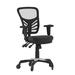 Flash Furniture HL-0001-RLB-GG Swivel Office Chair w/ Mid Back & Roller Wheels - Black Mesh Back & Seat, Adjustable Arms & Transparent Roller Wheels