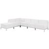 Flash Furniture ZB-IMAG-SECT-SET10-WH-GG 6 Piece Modular Sectional Set - White LeatherSoft Upholstery, Stainless Legs