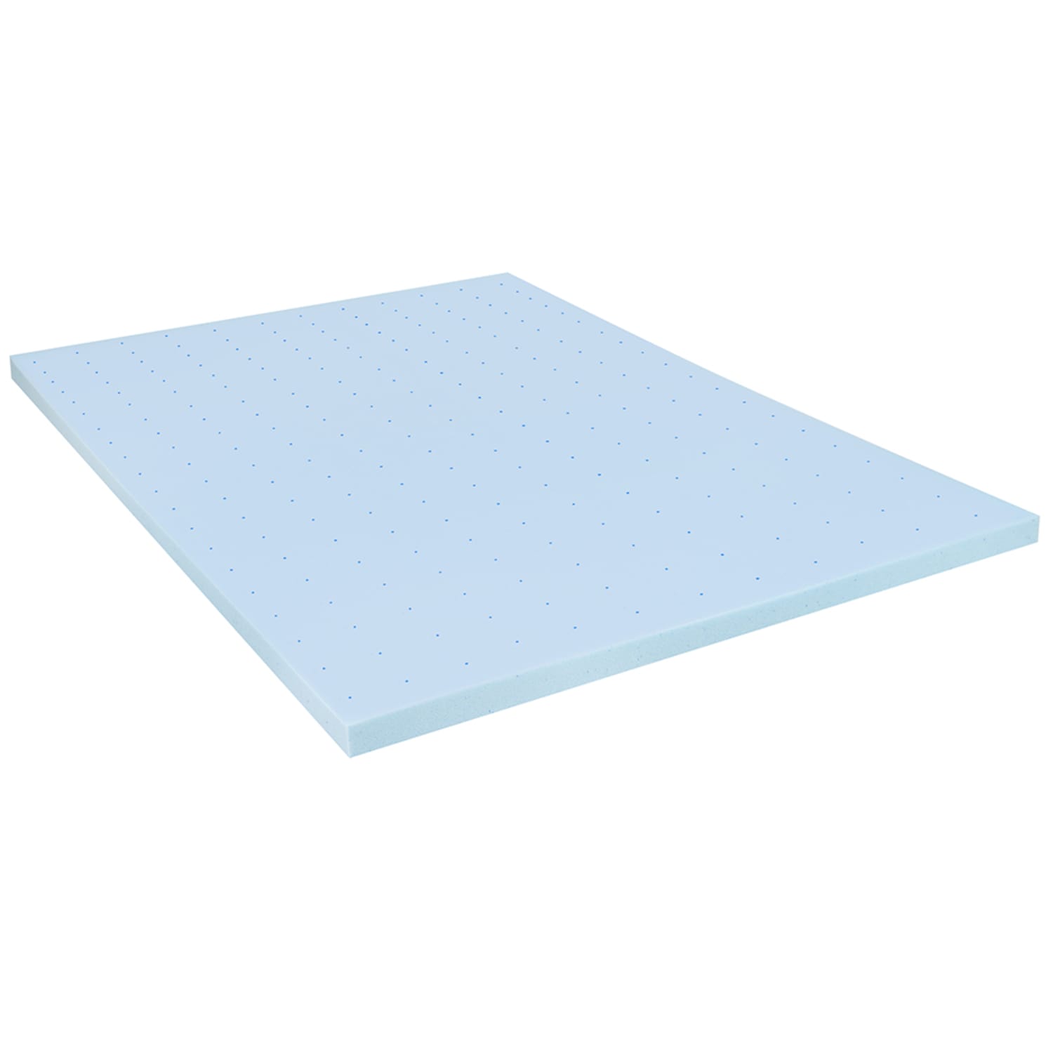 Flash Furniture MR-M35-2-F-GG 2" Full Size Cooling Memory Foam Mattress Topper, Blue, 2 in