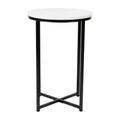 Flash Furniture NAN-JH-1787ET-MRBL-BK-GG End Table w/ White Marble Wood Top & Matte Black Metal Legs - 16"W x 16"D x 23 1/2"H