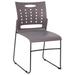 Flash Furniture RUT-2-GY-BK-GG Hercules Stacking Student Sled Chair - Gray Plastic Seat, Black Metal