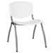 Flash Furniture RUT-F01A-WH-GG Stacking Chair w/ White Plastic Seat & Titanium Metal Frame