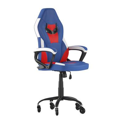 Flash Furniture UL-A075-BL-RLB-GG Swivel Gaming Chair w/ Red & Blue LeatherSoft Back & Seat - Black Base