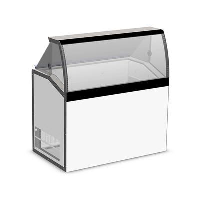 Master-Bilt DD-46LCG 48 1/4" Low Curved Glass Stand Alone Ice Cream Dipping Cabinet w/ 12 Tub Capacity - White, 115v