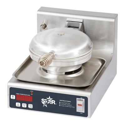 Star SWBS 208/240 Single Classic American Commercial Waffle Maker w/ Aluminum Grids, 912W, 7" Grids, 240V, Stainless Steel