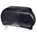 San Jamar R4000TBK Bath Tissue Dispenser, (2) 9" Jumbo Rolls, Translucent Black Pearl