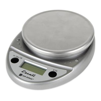 San Jamar SCDGP11M Escali 11 lb Round Digital Scale w/ Removable Platform - 6" x 8 1/2", Metallic, Stainless Steel