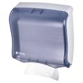 San Jamar T1755TBL Wall Mount Paper Towel Dispenser w/ 240 C Fold Capacity - Plastic, Arctic Blue, Impact-Resistant Plastic