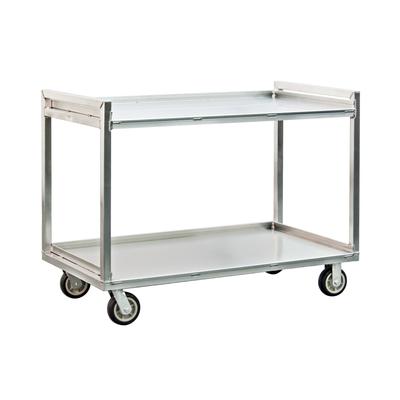 New Age 97178 2 Level Aluminum Utility Cart w/ 1500 lb Capacity, Raised Ledges, Silver