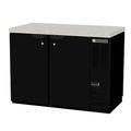 Beverage Air BB48HC-1-F-PT-B-27 Hydrocarbon Series 48" Bar Refrigerator - 4 Swinging Solid Doors, Black, 115v, Right-Mounted Condenser