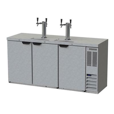 Beverage-Air DD72HC-1-S 72" Kegerator Commercial Beer Dispenser w/ 3 Keg Capacity - 3 Column, Stainless, 115v, 2 Column, Silver