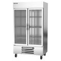 Beverage Air HBR44HC-1-G 47" 2 Section Reach In Refrigerator, (2) Left/Right Hinge Glass Doors, 115v, Silver