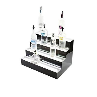 Beverage-Air LBD3-36L 3 Tier Liquor Display w/ LED Lighting - 27 Bottle Capacity, Acrylic, Black