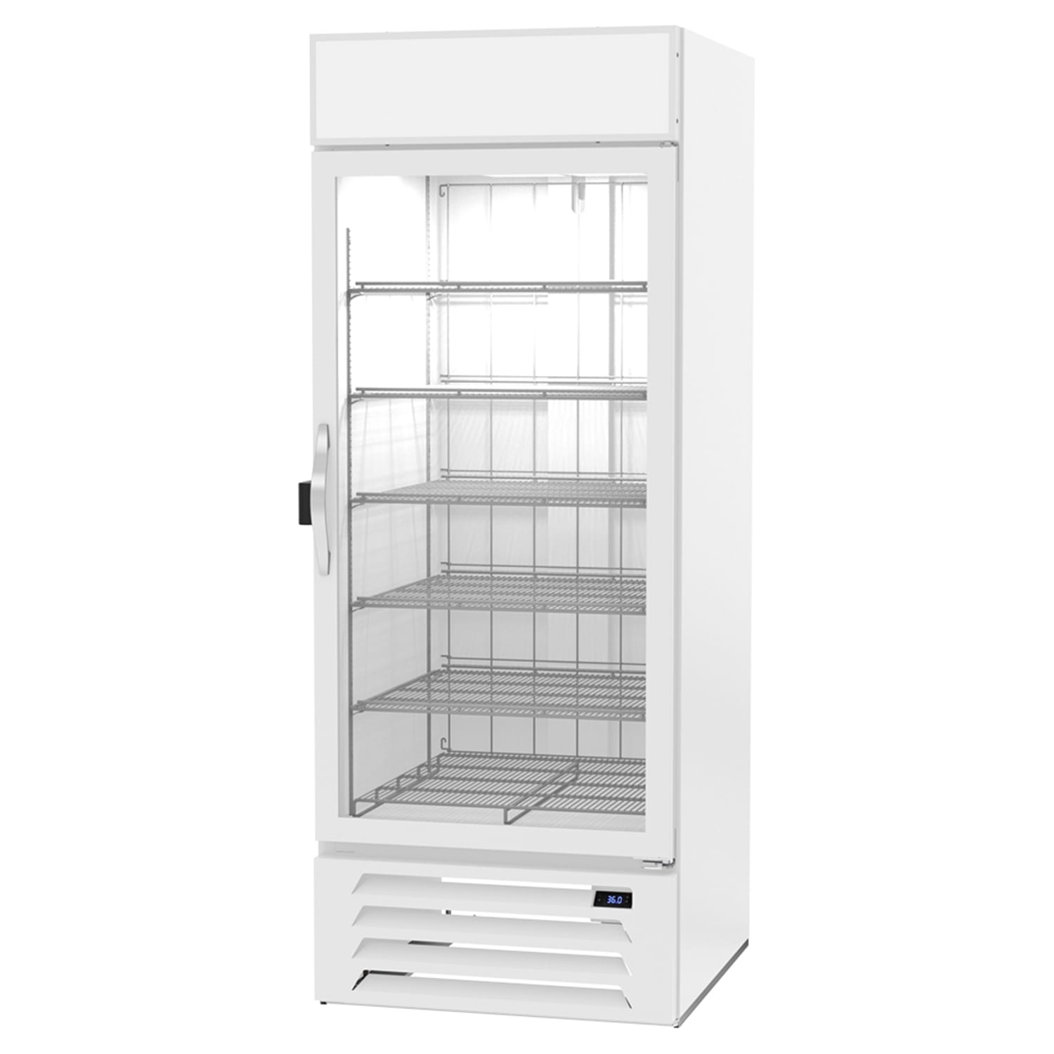 Beverage-Air MMR27HC-1-W-IQ 31 1/8" MarketMax 1 Section Glass Door Merchandiser - 1 Right Hinge Door, White, 115v, 30" Width