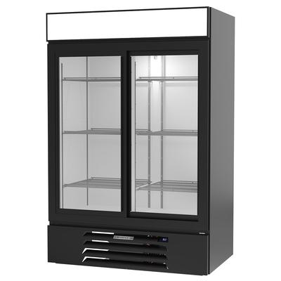 Beverage-Air MMR45HC-1-B 52" MarketMax 2 Section Glass Door Merchandiser - 2 Sliding Doors, Black, 115v