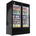 Beverage Air MTF53-1B MarketMax 54 3/10" 2 Section Display Freezer w/ Swing Doors - Bottom Mount Compressor, Black, 115v