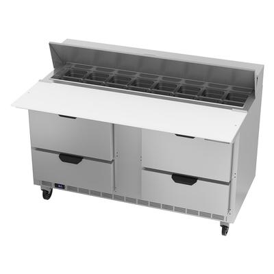 Beverage Air SPED60HC-16C-4 60" Sandwich/Salad Prep Table w/ Refrigerated Base, 115v, Stainless Steel