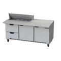 Beverage Air SPED72HC-10C-2 72" Sandwich/Salad Prep Table w/ Refrigerated Base, 115v, Stainless Steel