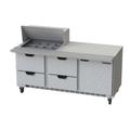 Beverage Air SPED72HC-12M-4 72" Sandwich/Salad Prep Table w/ Refrigerated Base, 115v, Stainless Steel