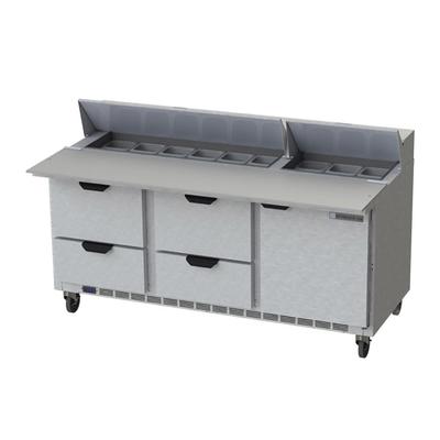 Beverage Air SPED72HC-18C-4 72" Sandwich/Salad Prep Table w/ Refrigerated Base, 115v, Stainless Steel