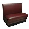 Vitro MD-1000-SGL Single Restaurant Booth - Smooth Back, Fully Upholstered, 36" x 44", Cranberry