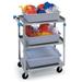 Lakeside 311A 3 Level Stainless Utility Cart w/ 300 lb Capacity, Raised Ledges, 3 Tiers, 300-lb. Capacity, Silver